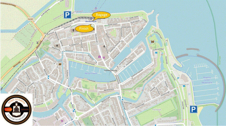 Plattegrond parkeren bij station Medemblik